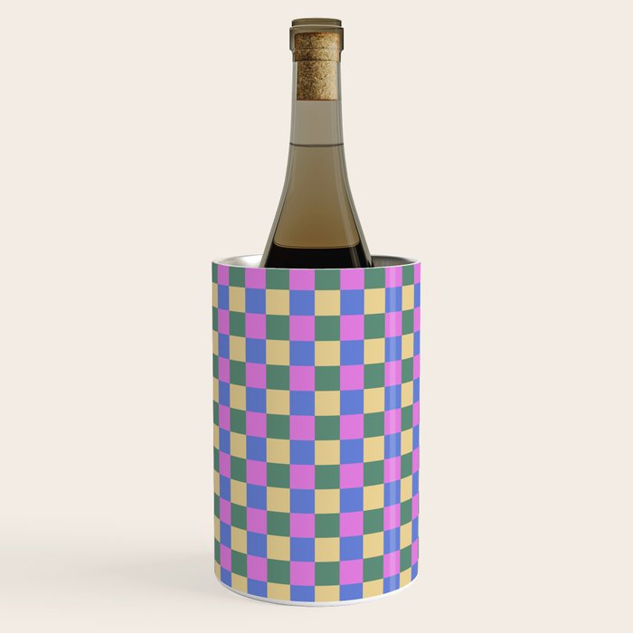 Checkered Multicolor Pattern XXI Colorful Spring Wine Chiller Gallery Image 1
