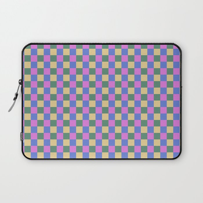 Checkered Multicolor Pattern XXI Colorful Spring Laptop Sleeve Gallery Image 1