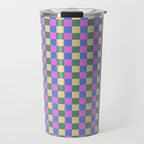 Checkered Multicolor Pattern XXI Colorful Spring Travel Mug Gallery Image 1
