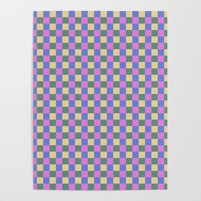 Checkered Multicolor Pattern XXI Colorful Spring Poster Gallery Image 4