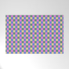 Checkered Multicolor Pattern XXI Colorful Spring Welcome Mat Gallery Image 1