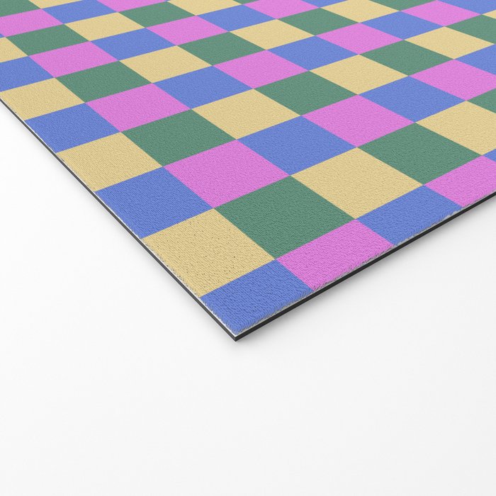 Checkered Multicolor Pattern XXI Colorful Spring Welcome Mat Gallery Image 2