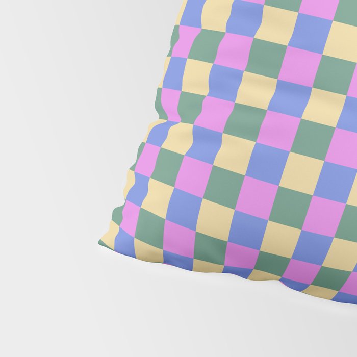 Checkered Multicolor Pattern XXI Colorful Spring Pillow Sham Gallery Image 4