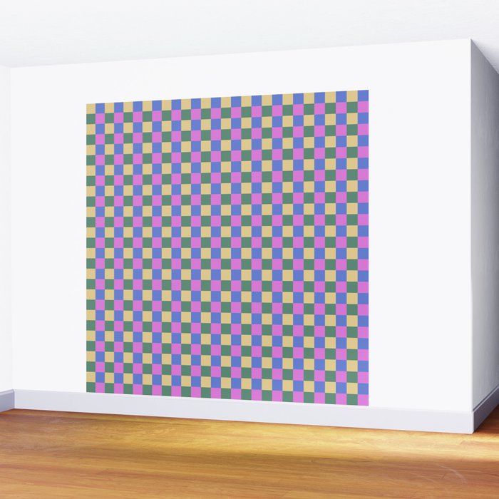 Checkered Multicolor Pattern XXI Colorful Spring Wall Mural Gallery Image 2