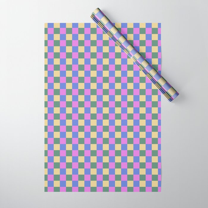 Checkered Multicolor Pattern XXI Colorful Spring Wrapping Paper Gallery Image 1