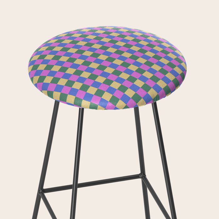 Checkered Multicolor Pattern XXI Colorful Spring Stool Gallery Image 2