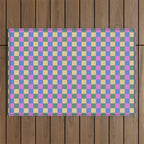 Checkered Multicolor Pattern XXI Colorful Spring Outdoor Rug Gallery Image 1