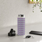 Checkered Multicolor Pattern XXI Colorful Spring Water Bottle Gallery Image 4