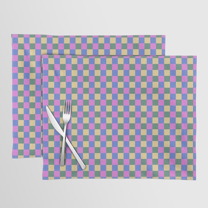 Checkered Multicolor Pattern XXI Colorful Spring Placemat Gallery Image 1