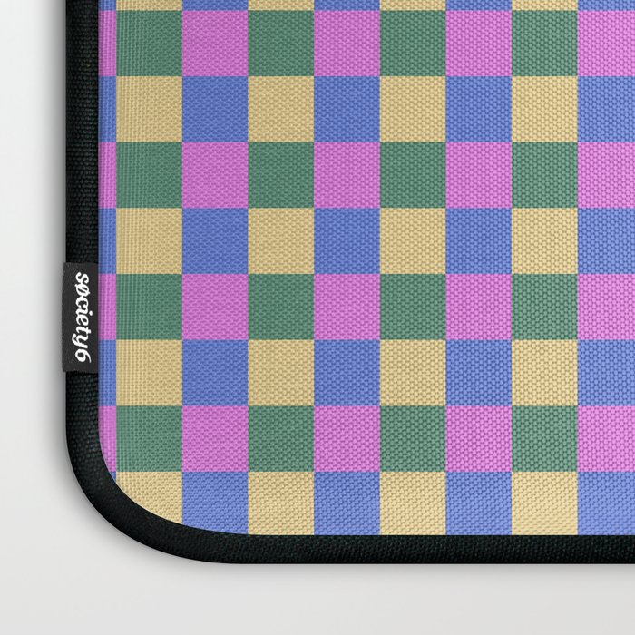 Checkered Multicolor Pattern XXI Colorful Spring Laptop Sleeve Gallery Image 3