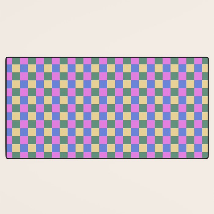 Checkered Multicolor Pattern XXI Colorful Spring Desk Mat Gallery Image 3