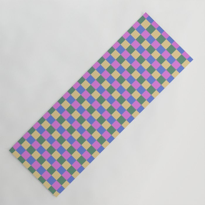 Checkered Multicolor Pattern XXI Colorful Spring Yoga Mat Gallery Image 1