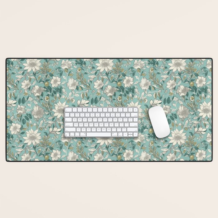 Elegant Vintage Floral Pattern Desk Mat Gallery Image 1