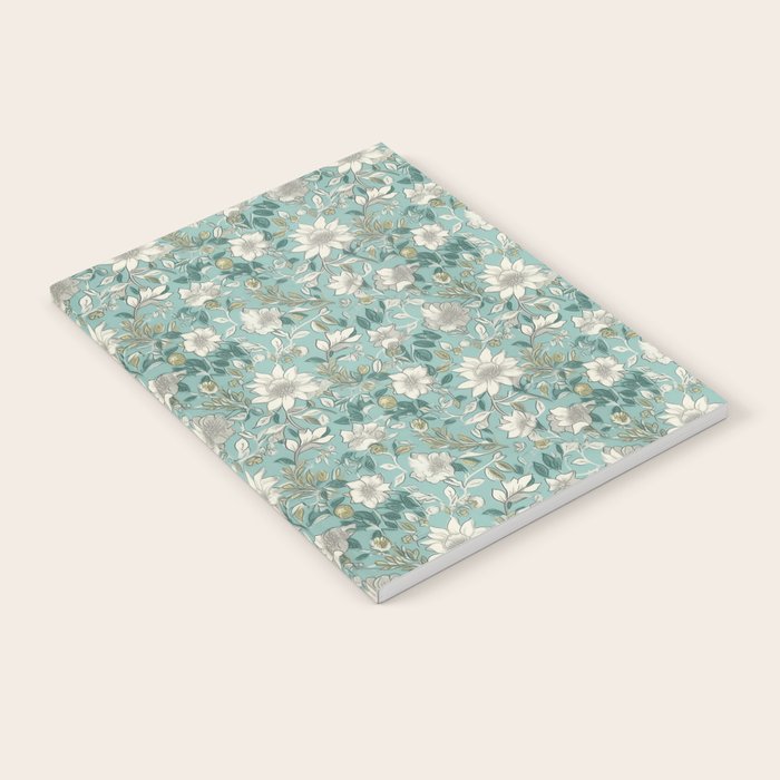 Elegant Vintage Floral Pattern Notebook Gallery Image 2