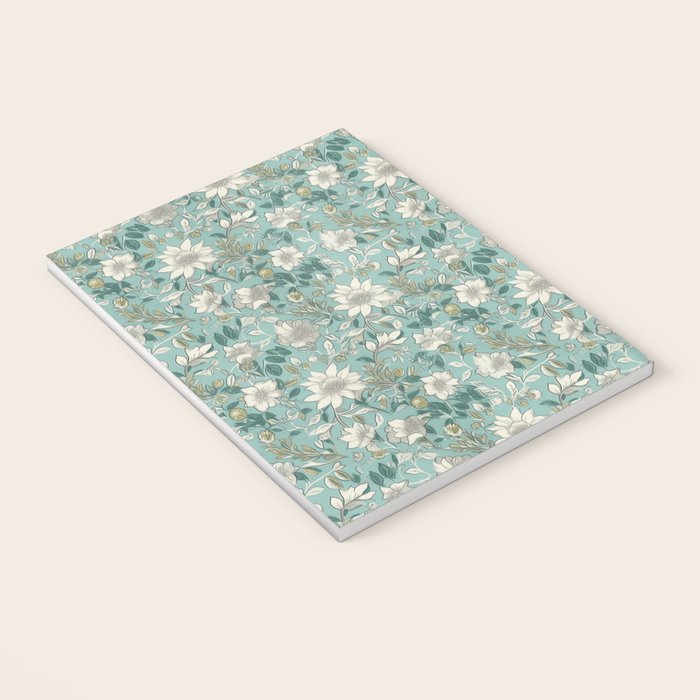 Elegant Vintage Floral Pattern Notebook Gallery Image 3