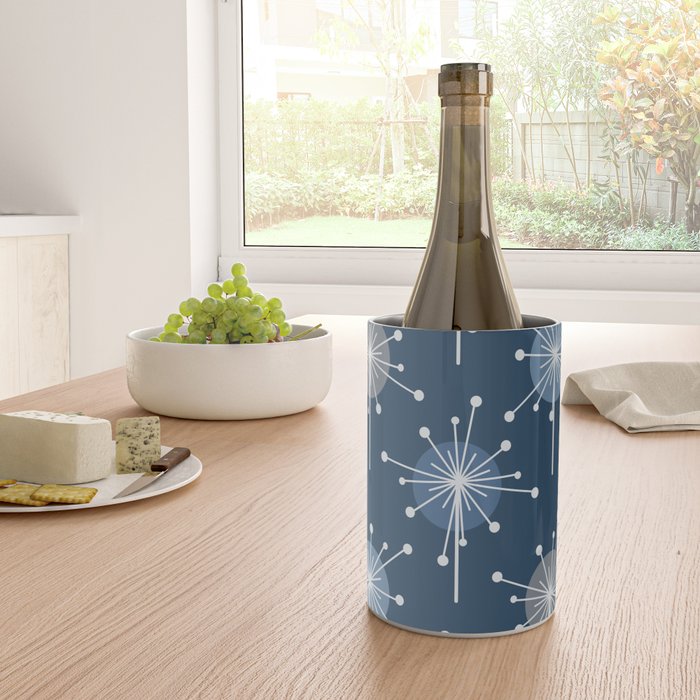 Sputnik Starburst Flowers Navy Blue Wine Chiller Gallery Image 4