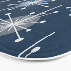 Sputnik Starburst Flowers Navy Blue Bath Mat Gallery Image 3