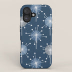 Sputnik Starburst Flowers Navy Blue iPhone Case Gallery Image 1