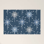 Sputnik Starburst Flowers Navy Blue Welcome Mat Gallery Image 1
