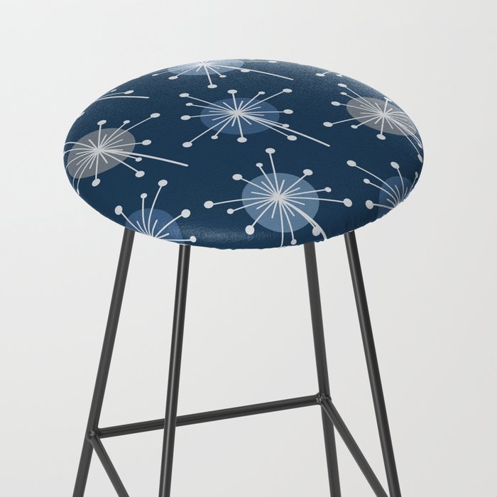 Sputnik Starburst Flowers Navy Blue Stool Gallery Image 2
