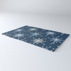 Sputnik Starburst Flowers Navy Blue Rug Gallery Image 3
