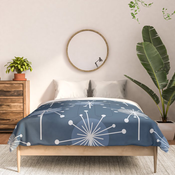 Sputnik Starburst Flowers Navy Blue Comforter Gallery Image 3