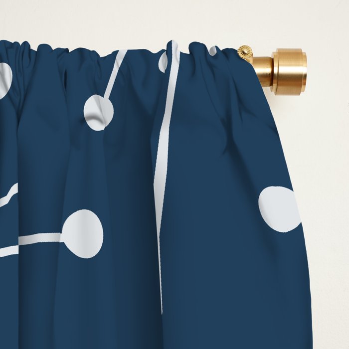 Sputnik Starburst Flowers Navy Blue Window Curtain Gallery Image 2