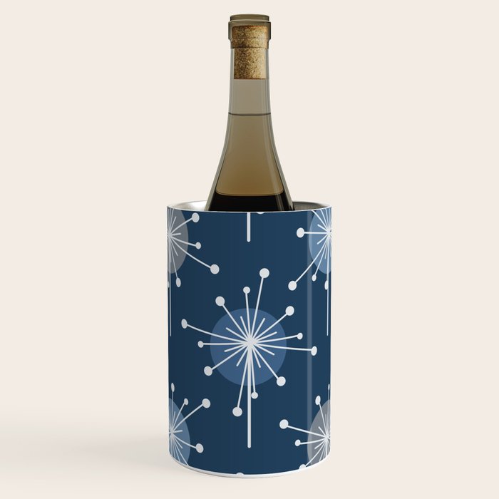 Sputnik Starburst Flowers Navy Blue Wine Chiller Gallery Image 1