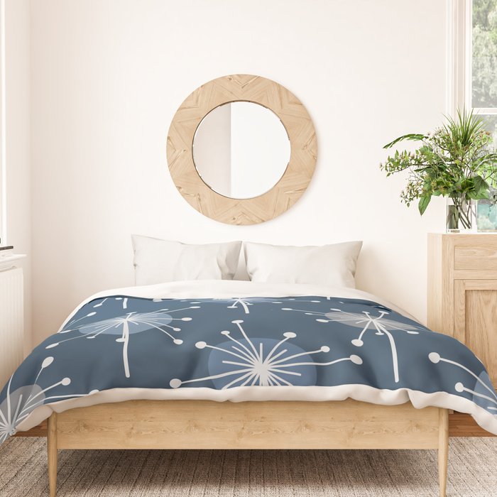 Sputnik Starburst Flowers Navy Blue Duvet Cover Gallery Image 3
