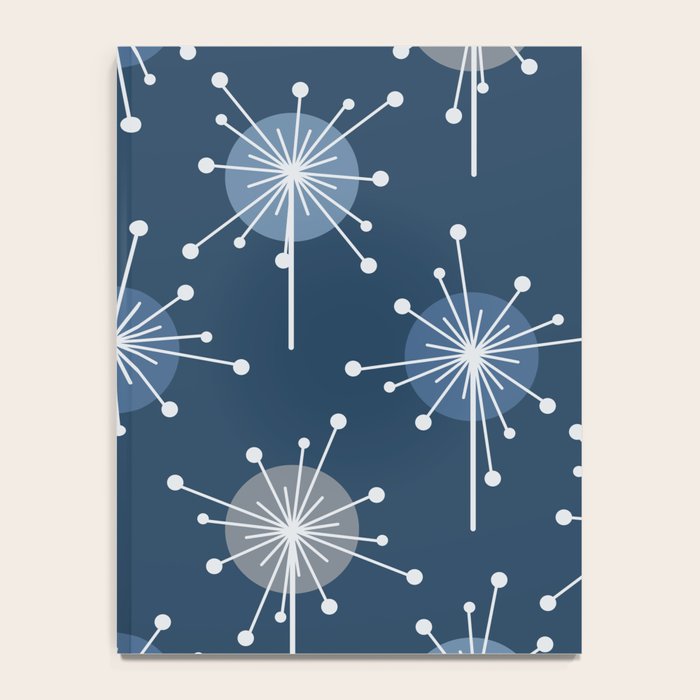 Sputnik Starburst Flowers Navy Blue Notebook Gallery Image 4