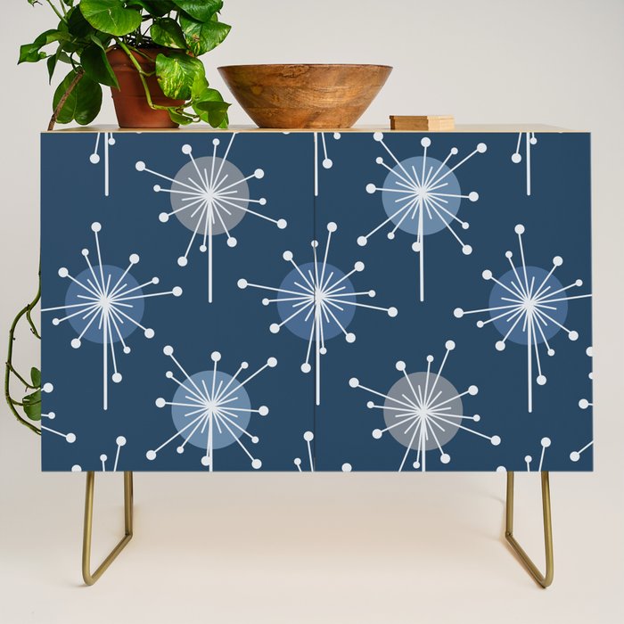 Sputnik Starburst Flowers Navy Blue Credenza Gallery Image 1