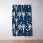 Sputnik Starburst Flowers Navy Blue Window Curtain Gallery Image 3