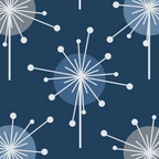 Sputnik Starburst Flowers Navy Blue Coffee Mug Gallery Image 2