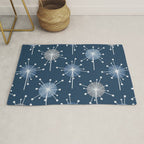 Sputnik Starburst Flowers Navy Blue Rug Gallery Image 1
