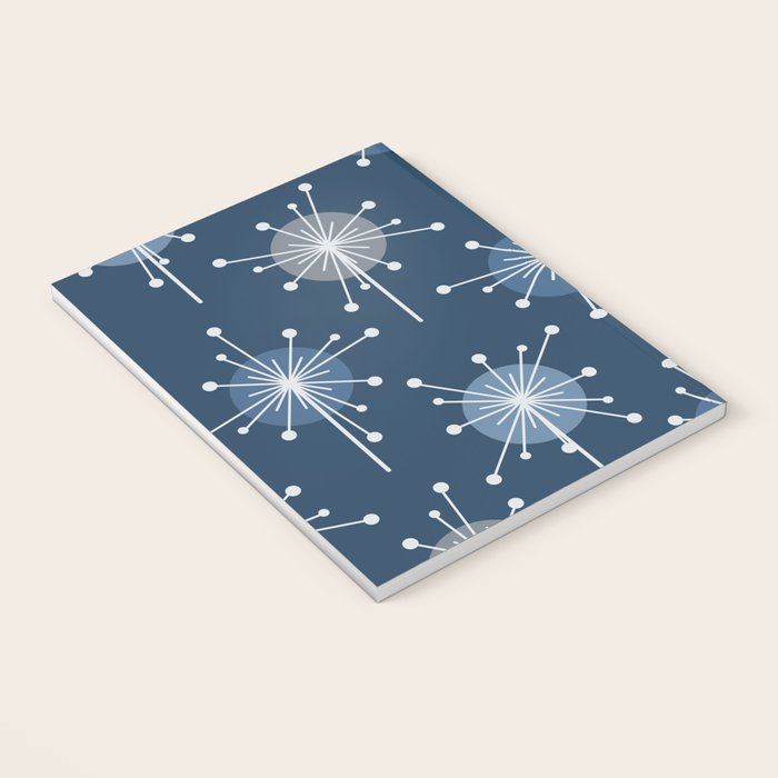 Sputnik Starburst Flowers Navy Blue Notebook Gallery Image 3