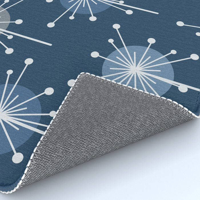 Sputnik Starburst Flowers Navy Blue Rug Gallery Image 4