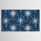 Sputnik Starburst Flowers Navy Blue Tablecloth Gallery Image 2