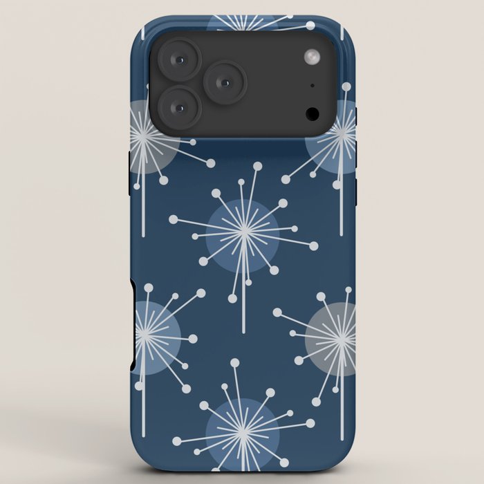 Sputnik Starburst Flowers Navy Blue iPhone Case Gallery Image 8
