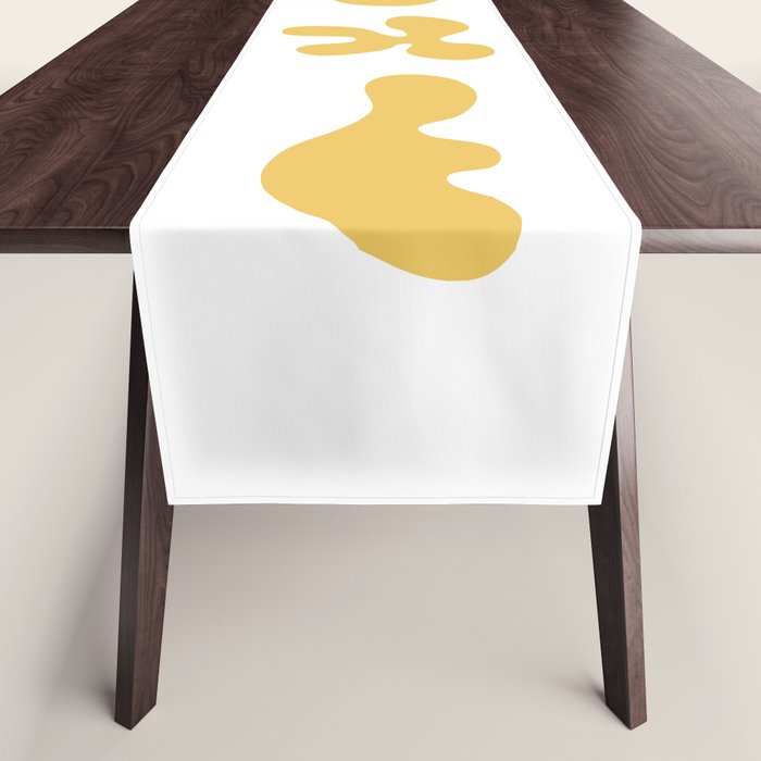 Mid Century Modern Abstract Organic Shapes 337 Yellow Table Runner Gallery Image 1