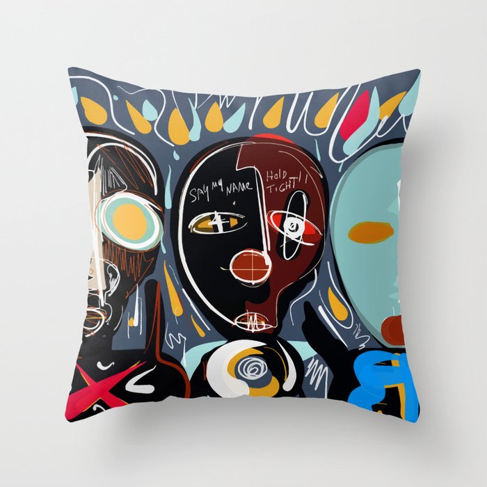 Say my name street art brut painting Throw Pillow Gallery Image 6
