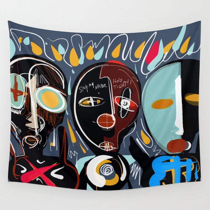 Say my name street art brut painting Wall Tapestry Gallery Image 4