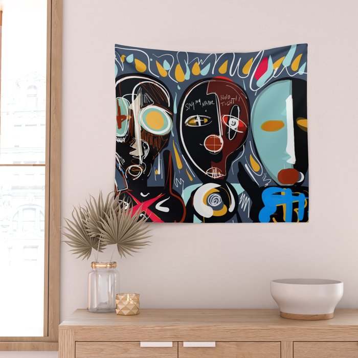 Say my name street art brut painting Wall Tapestry Gallery Image 2
