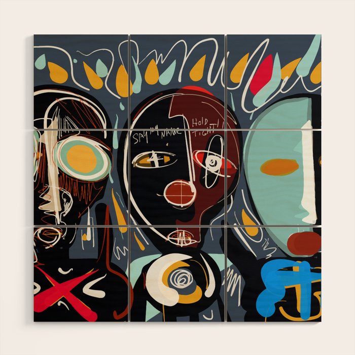 Say my name street art brut painting Wood Wall Art Gallery Image 1