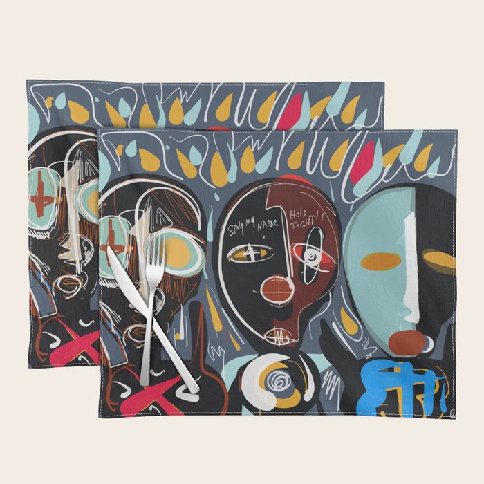 Say my name street art brut painting Placemat Gallery Image 1
