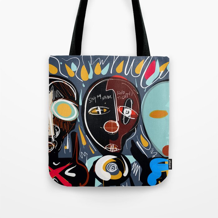 Say my name street art brut painting Tote Bag Gallery Image 1