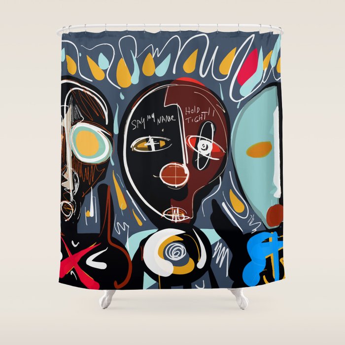 Say my name street art brut painting Shower Curtain Gallery Image 1