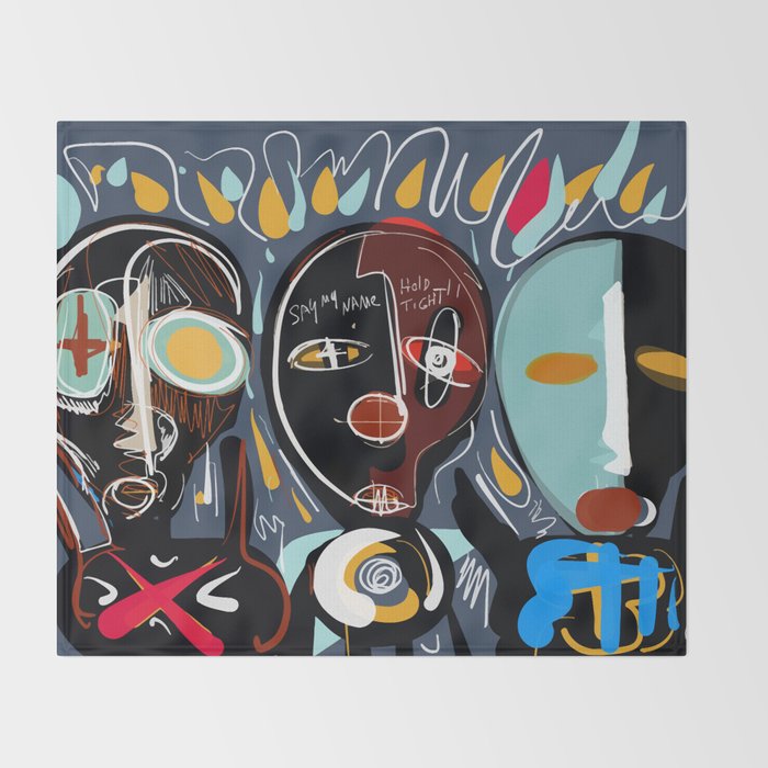 Say my name street art brut painting Throw Blanket Gallery Image 2