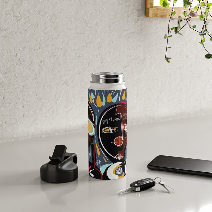 Say my name street art brut painting Water Bottle Gallery Image 5