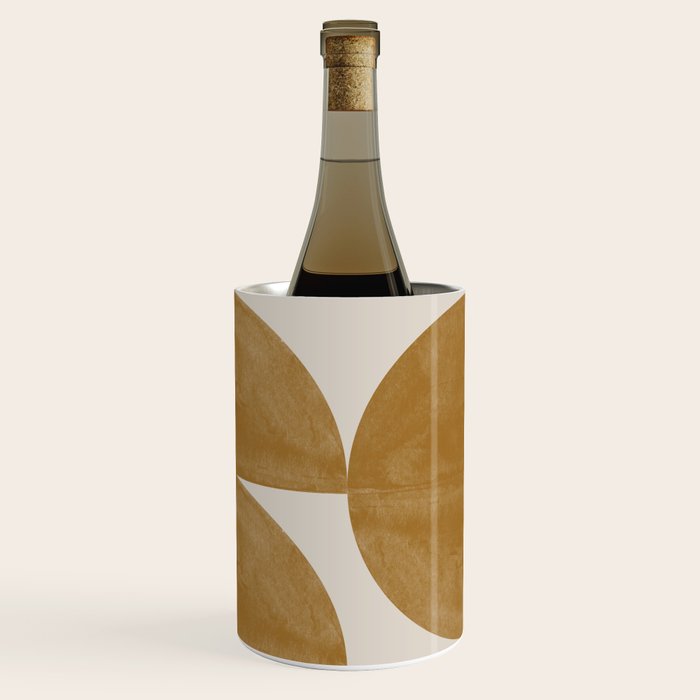 Mid Century Modern Mustard Graphic Wine Chiller Gallery Image 1