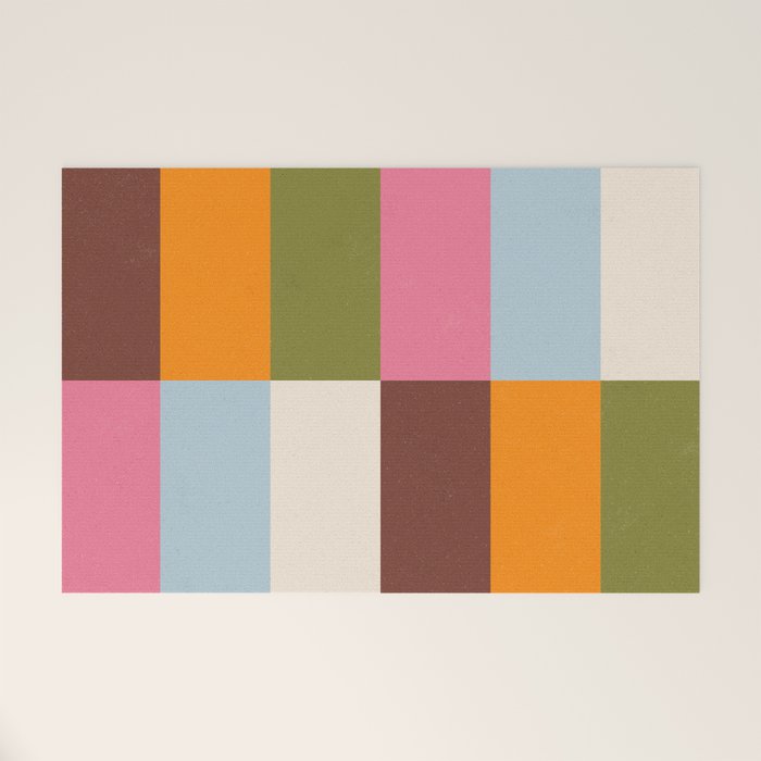 Color Block Stripes Welcome Mat Gallery Image 1
